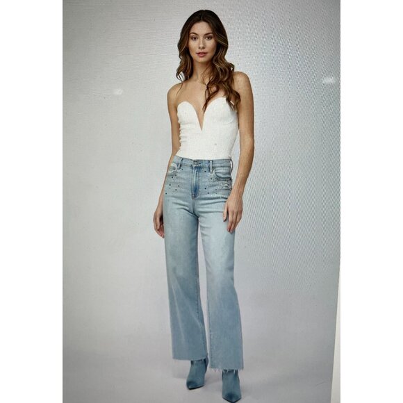 Hidden Logan High-Rise Dad Jeans Size 24 With Rhinestone - Picture 1 of 16